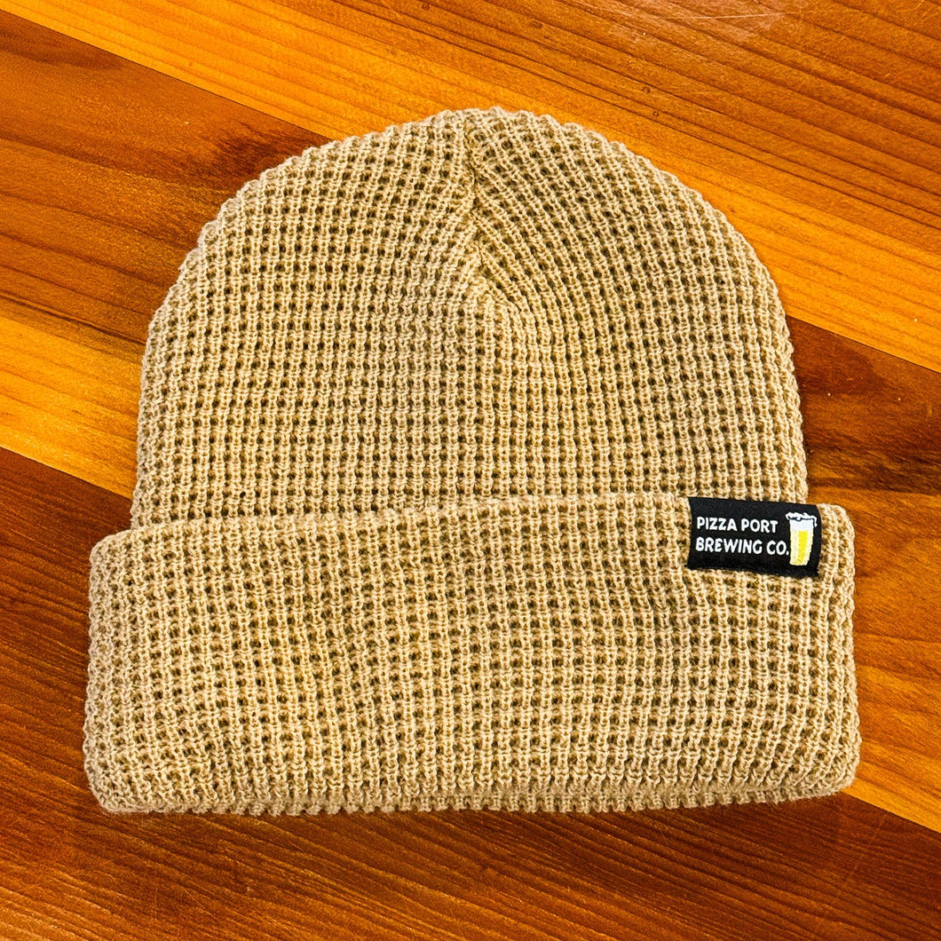 Pizza Port Waffle Beanie (Tan)